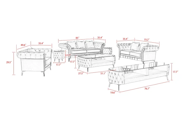 BROWN OFFICIAL SOFA SET OF 3 SEATER - Image 2