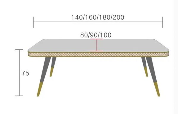 Rectangular steel and wood dining table