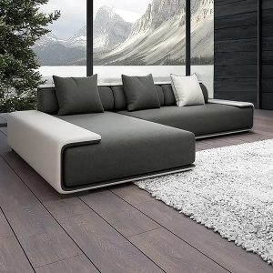 Doart 112″ Cotton & Linen 4-Seater Modern Corner Modular Sectional Sofa L-Shaped