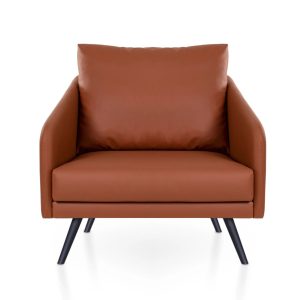 Vera Upholstered leather armchair with armrests