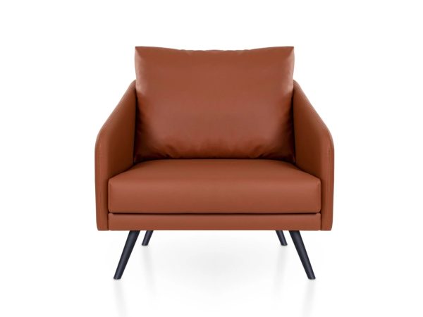 Vera Upholstered leather armchair with armrests