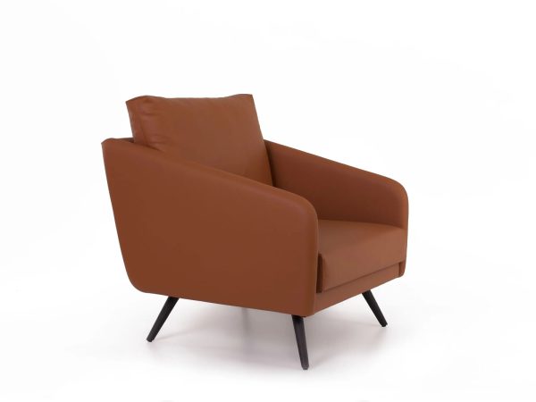 Vera Upholstered leather armchair with armrests