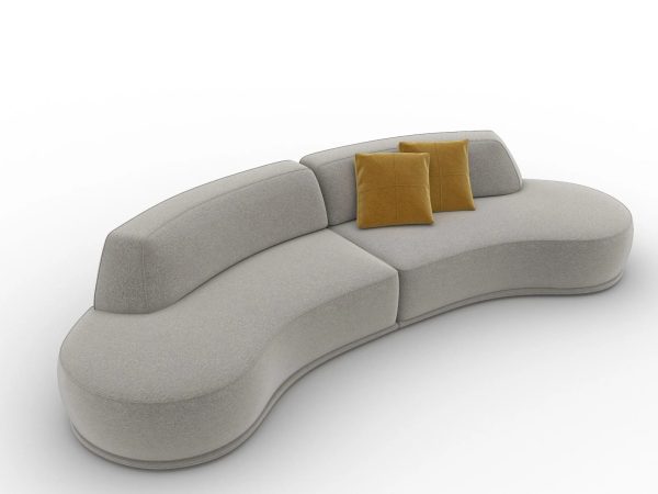 BAGUTTA Curved sectional fabric sofa