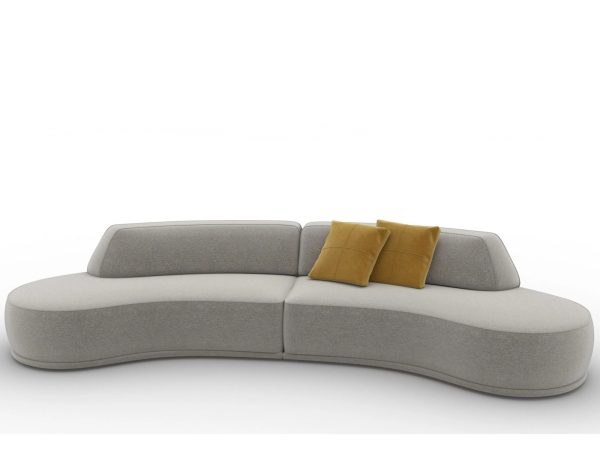 BAGUTTA Curved sectional fabric sofa