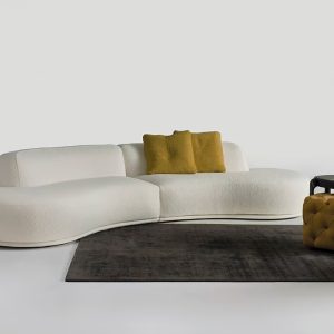 BAGUTTA Curved sectional fabric sofa