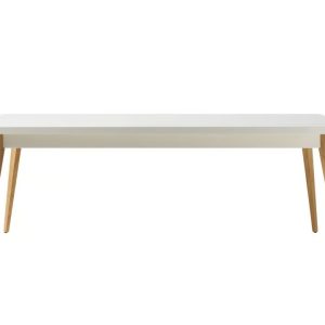 Rectangular steel and wood dining table