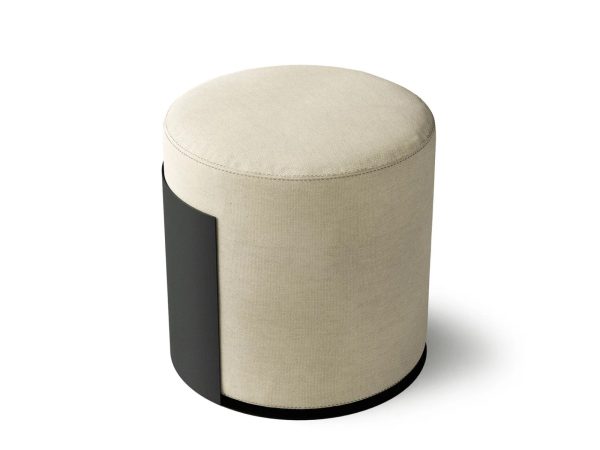 BELLINI Upholstered round fabric pouf