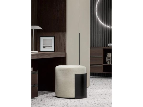 BELLINI Upholstered round fabric pouf